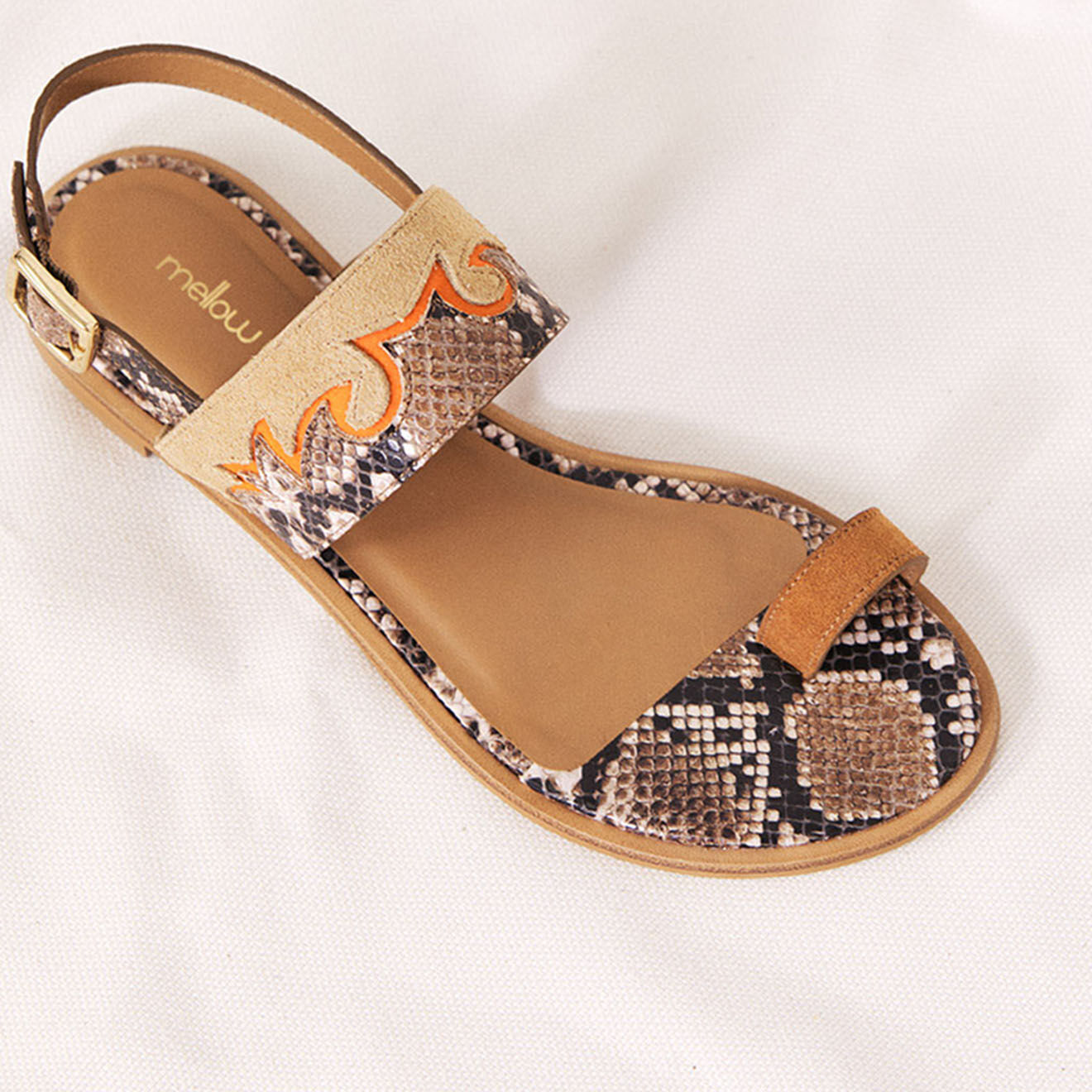 Mellow Yellow Sandales en Cuir Ellie marron