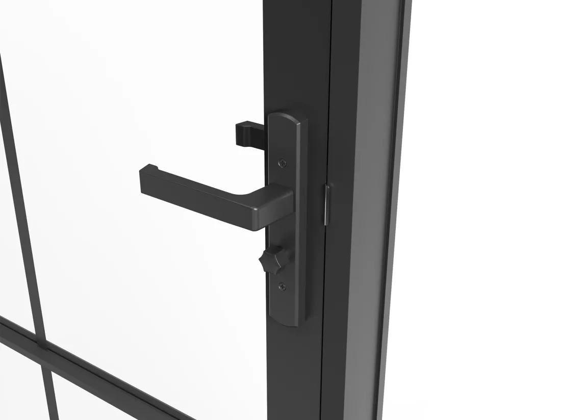 Bloc porte réversible en aluminium et verre trempé - H204 x L73 cm - Noir - SEROTO