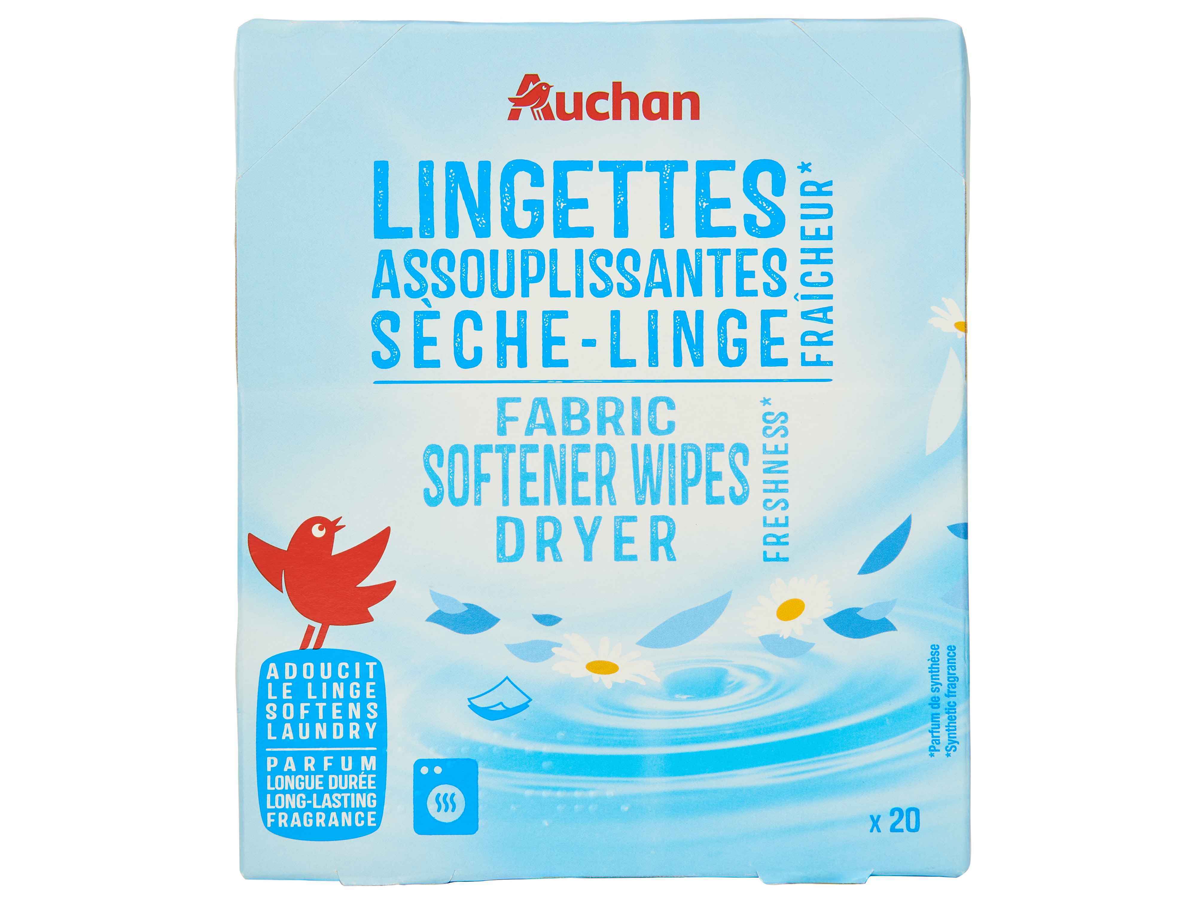 TOALHITAS ROUPA AUCHAN P/MÁQUINA DE SECAR 20UN