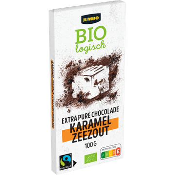Jumbo Biologisch Extra Pure Chocolade Karamel Zeezout 100 g