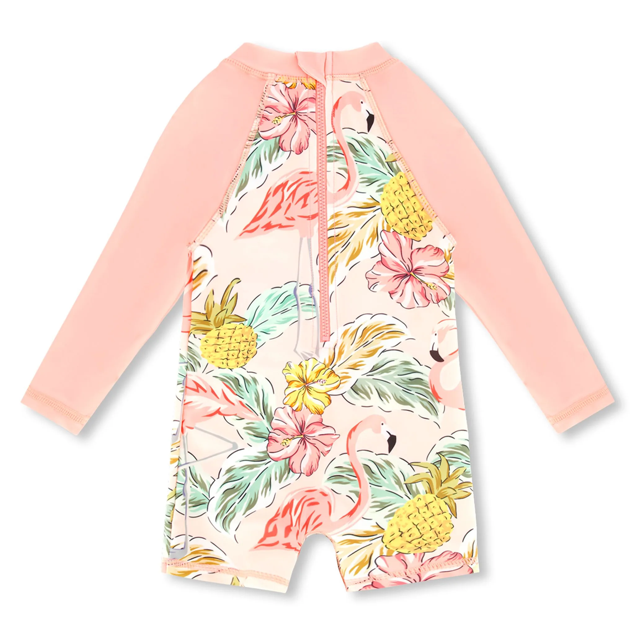 Deux par Deux Maillot UV Une Pièce Flamant Rose 3-24mois