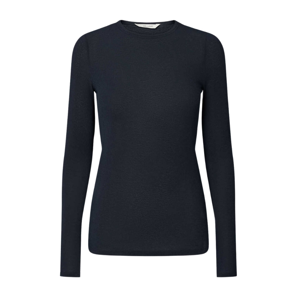 Gai+Lisva  Thyra Wool langærmet t-shirt - Midnight Blue