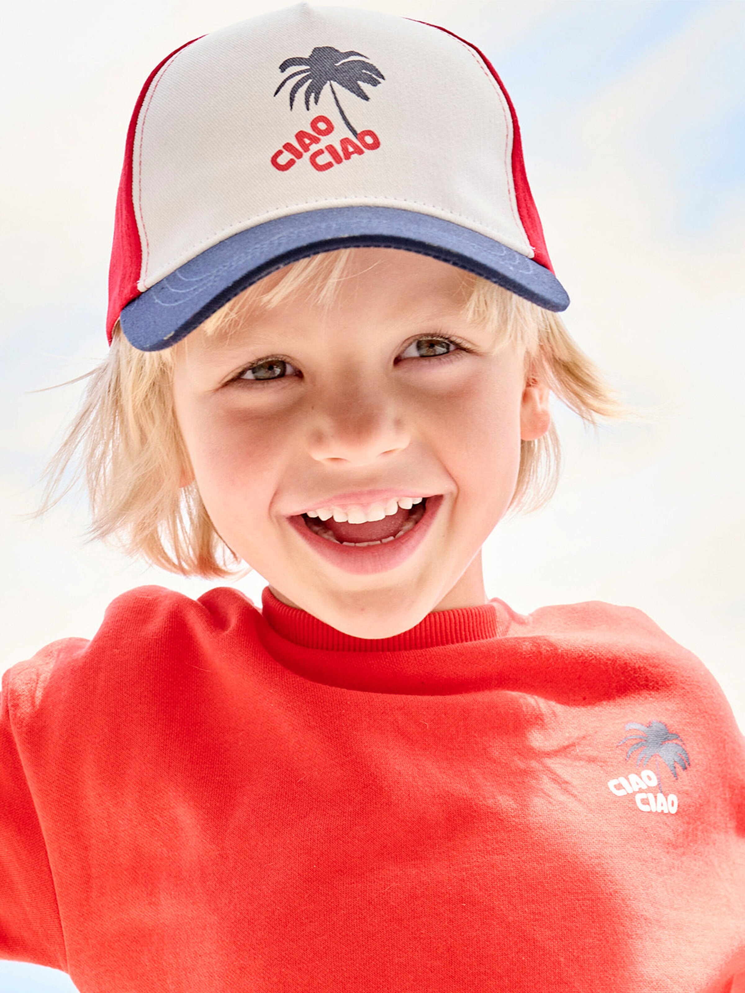 Vertbaudet Jungen Basecap mit Print vorn rot