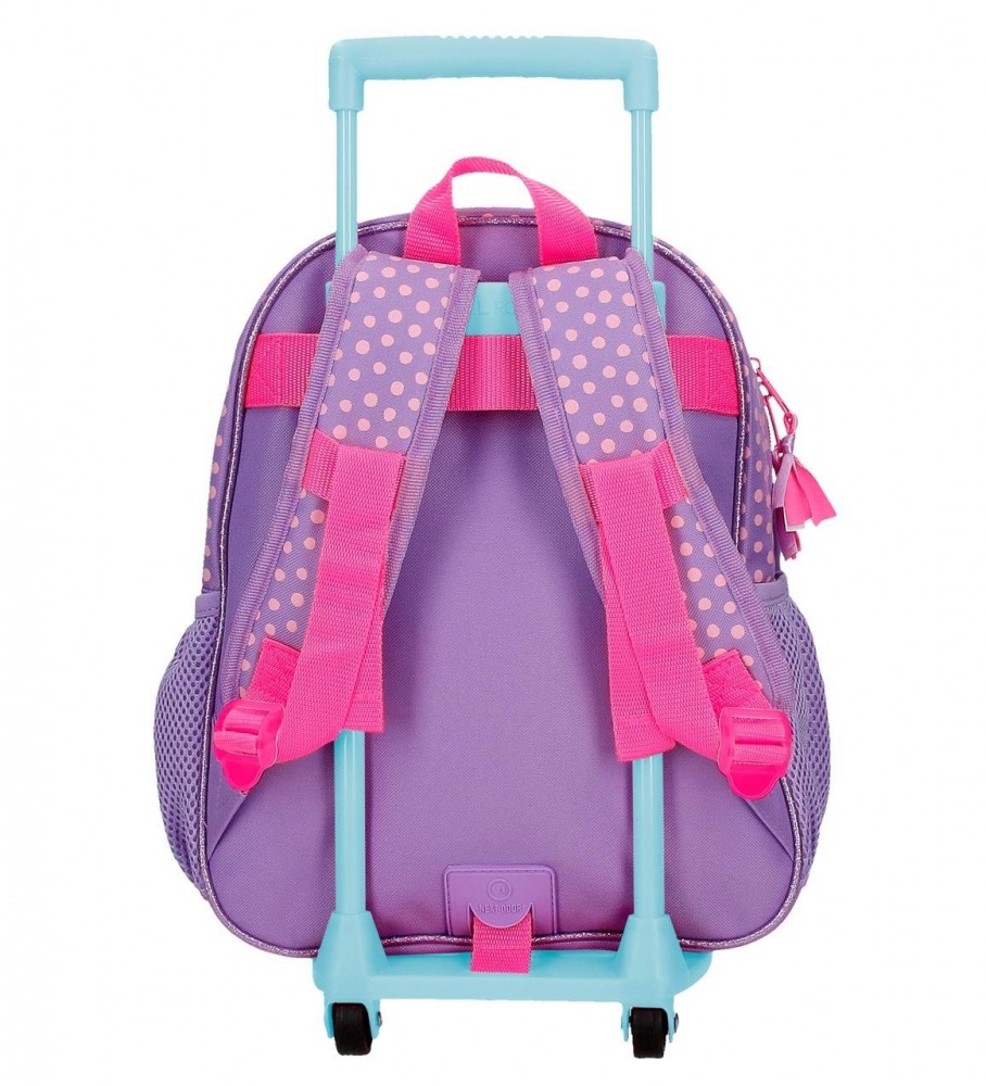 Mochila Disney Minnie Hoje é o meu dia com carrinho 33 cm lilás