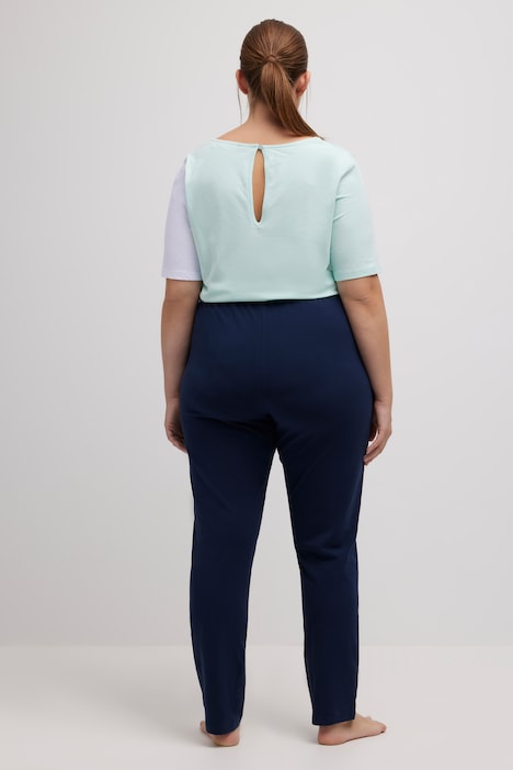 Jumpsuit, Colorblocking, Tunnelzug, V-Ausschnitt, Halbarm