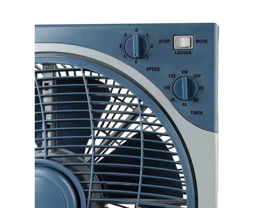 Ventilateur de Table Ø30cm 50W 3 Vitesses Gris/Bleu Boite O91
