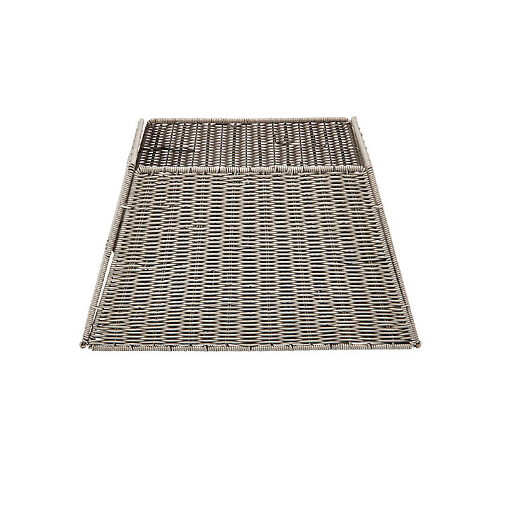 Couvre pied pour sapin gris imitation rotin 35 x 50 x h.28 cm