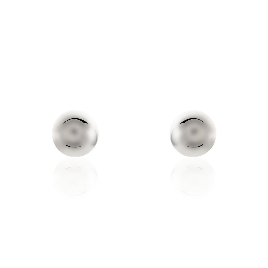 Boucles D'oreilles Puces Fidelia Boule Or Blanc
