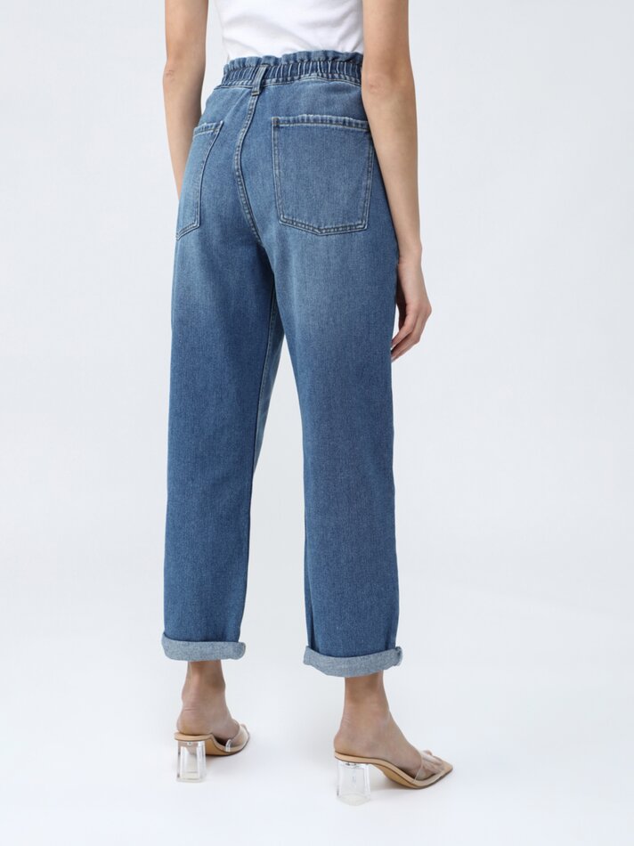 Calça jeans larga - Azul escuro
