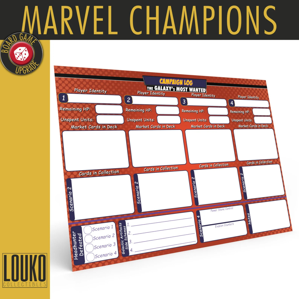 Journaux de campagne réinscriptibles pour Marvel Champions