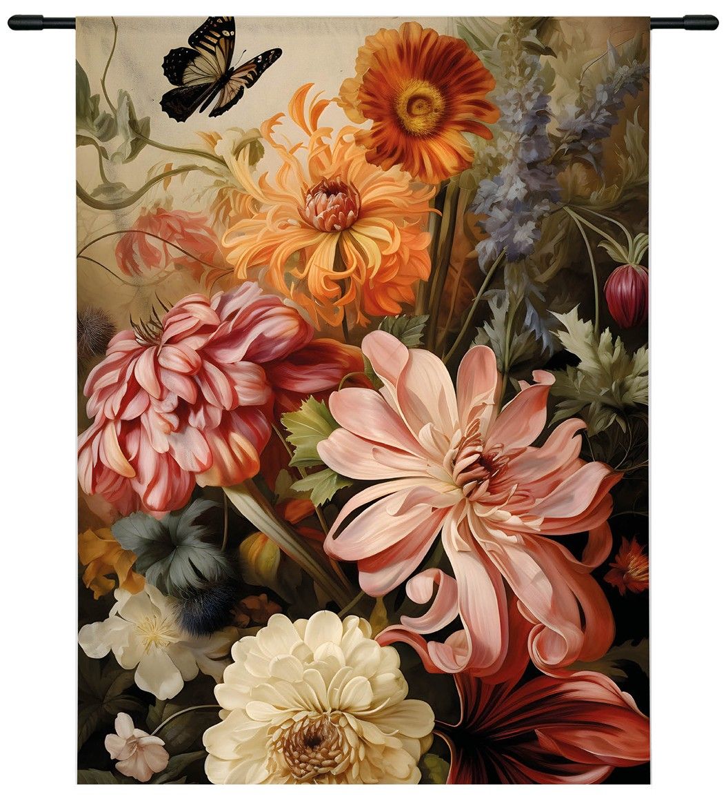Wandkleed Vintage Flowers