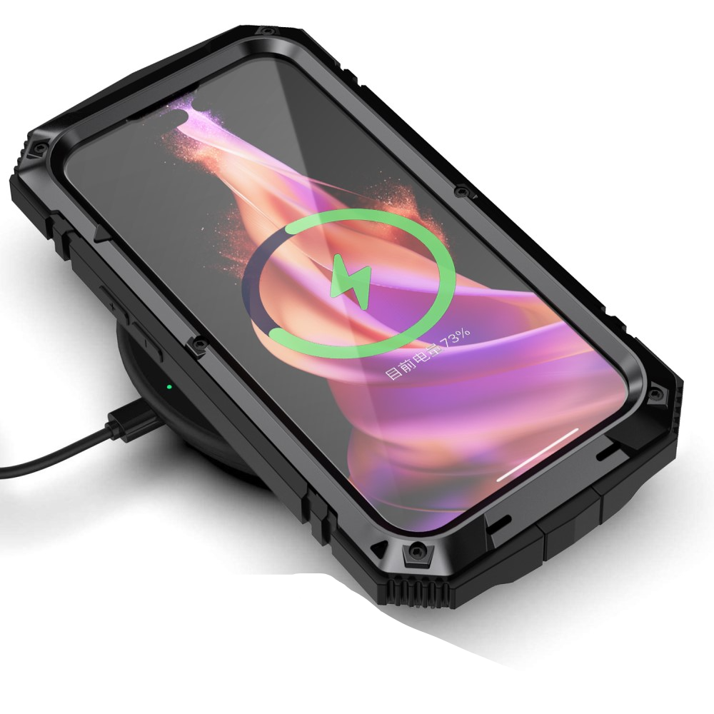 iPhone 15 Hybrid Hardcase Hülle   Kickstand Aufsteller - Schwarz