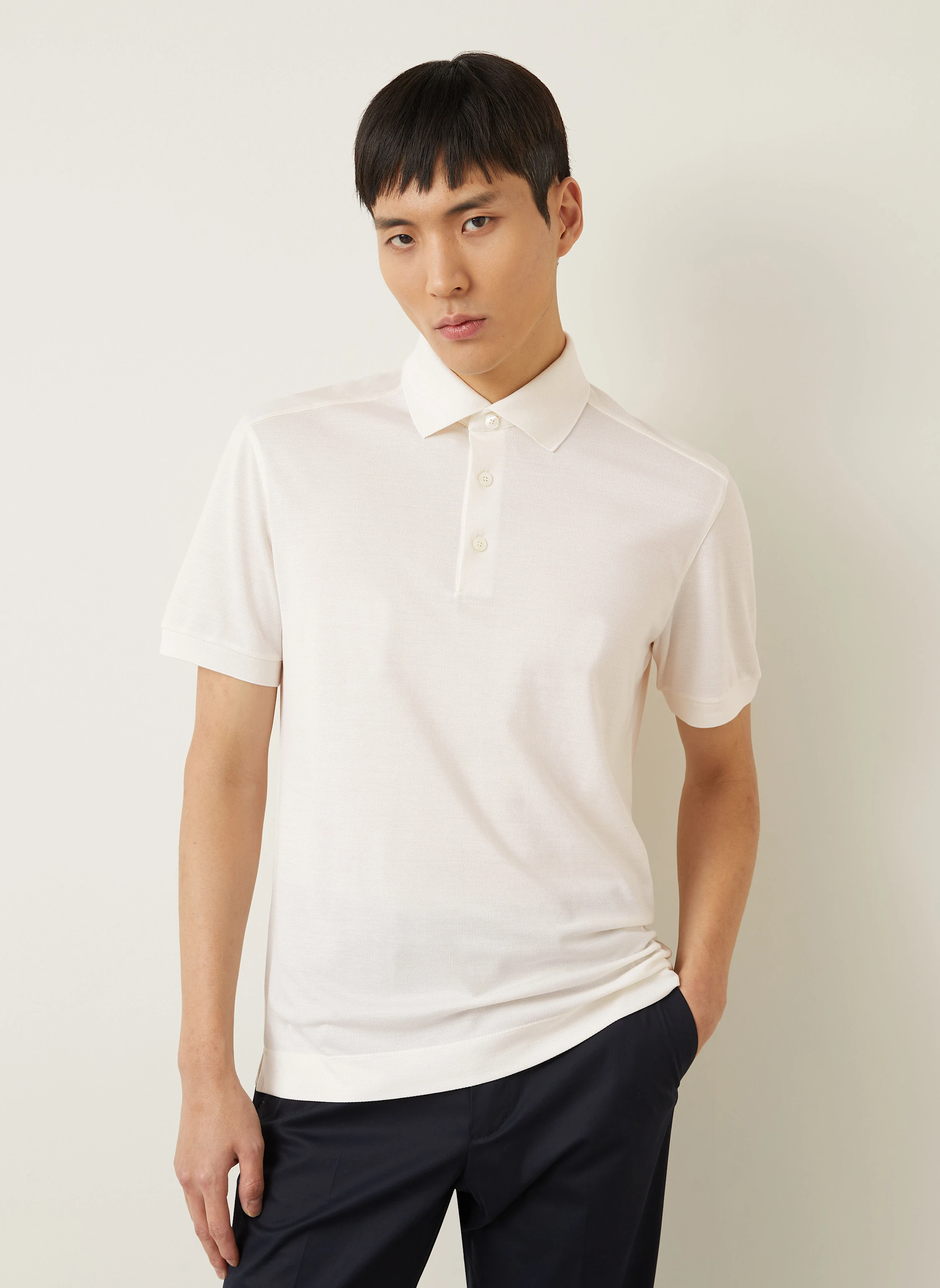 ZEGNA Jersey-Poloshirt mit Seide