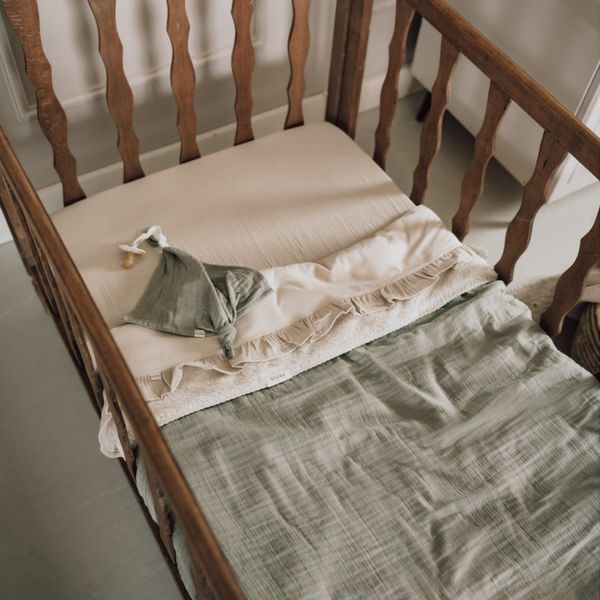 Koeka Faro Ruffle Set Ledikant - Laken En Hoeslaken - Sage