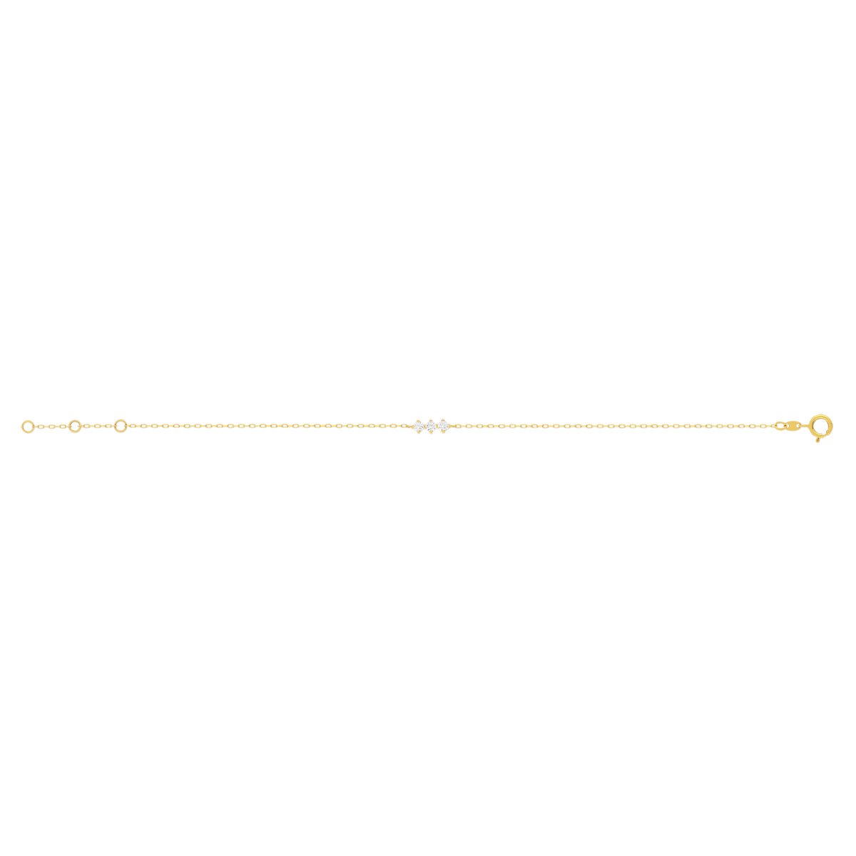 Bracelet or 375 jaune zirconias blancs