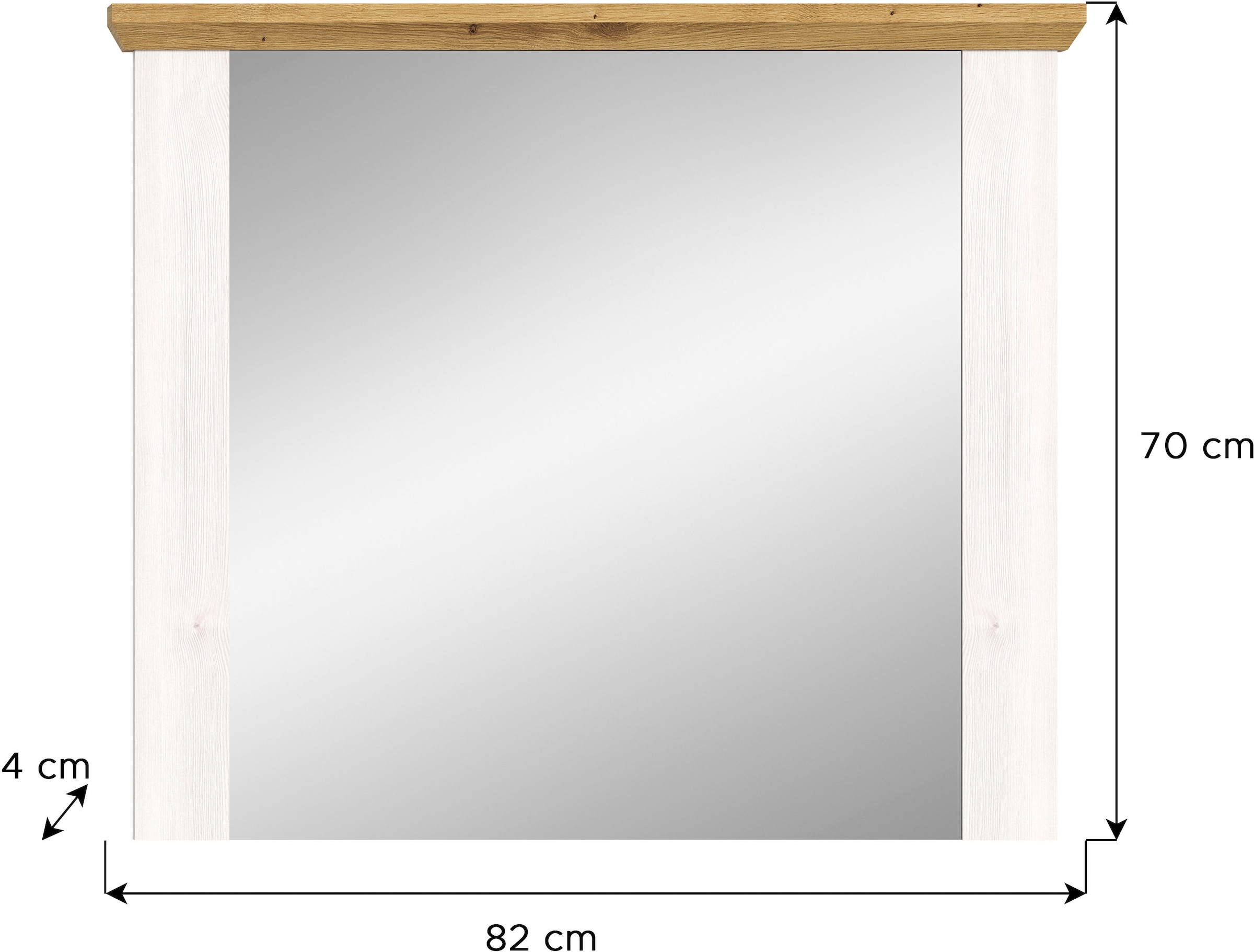Home affaire Spiegel »COSENZA, TOPSELLER!, Breite 82 cm, 2-farbig, in Landhausoptik« Garderobenspiegel, Wandspiegel, Flurspiegel, Dielenspiegel
