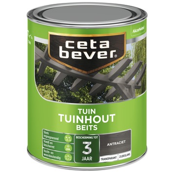 CetaBever Tuinhoutbeits zijdeglans transparant antraciet 750 ml