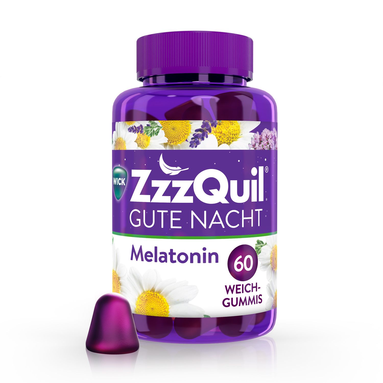 WICK ZzzQuil® Gute Nacht, Einschlafhilfe* mit Melatonin Waldfrucht