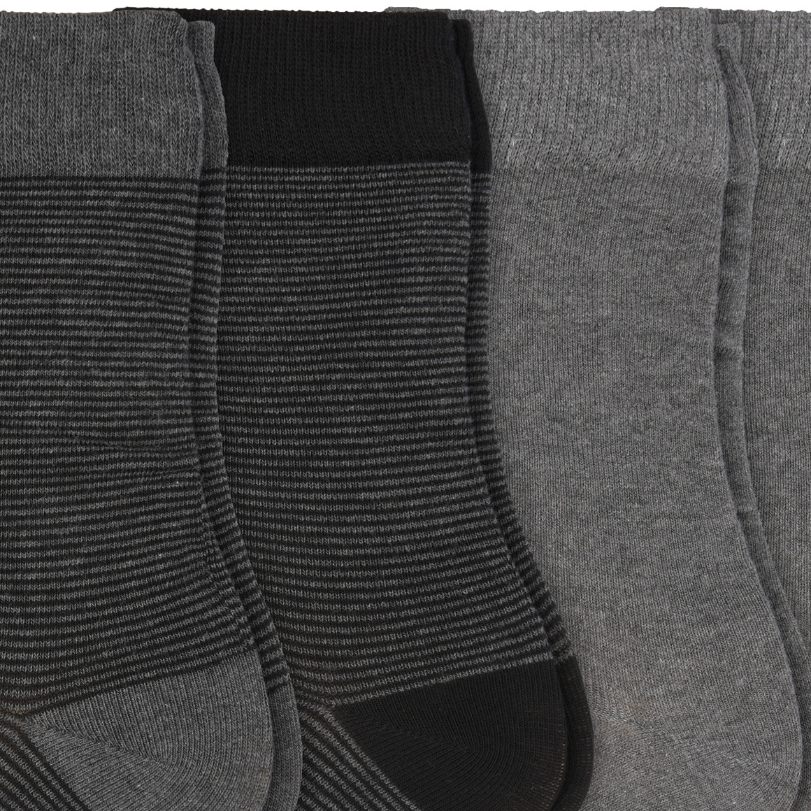 VanVaan 4 Paar Herren Socken im Muster-Mix grau