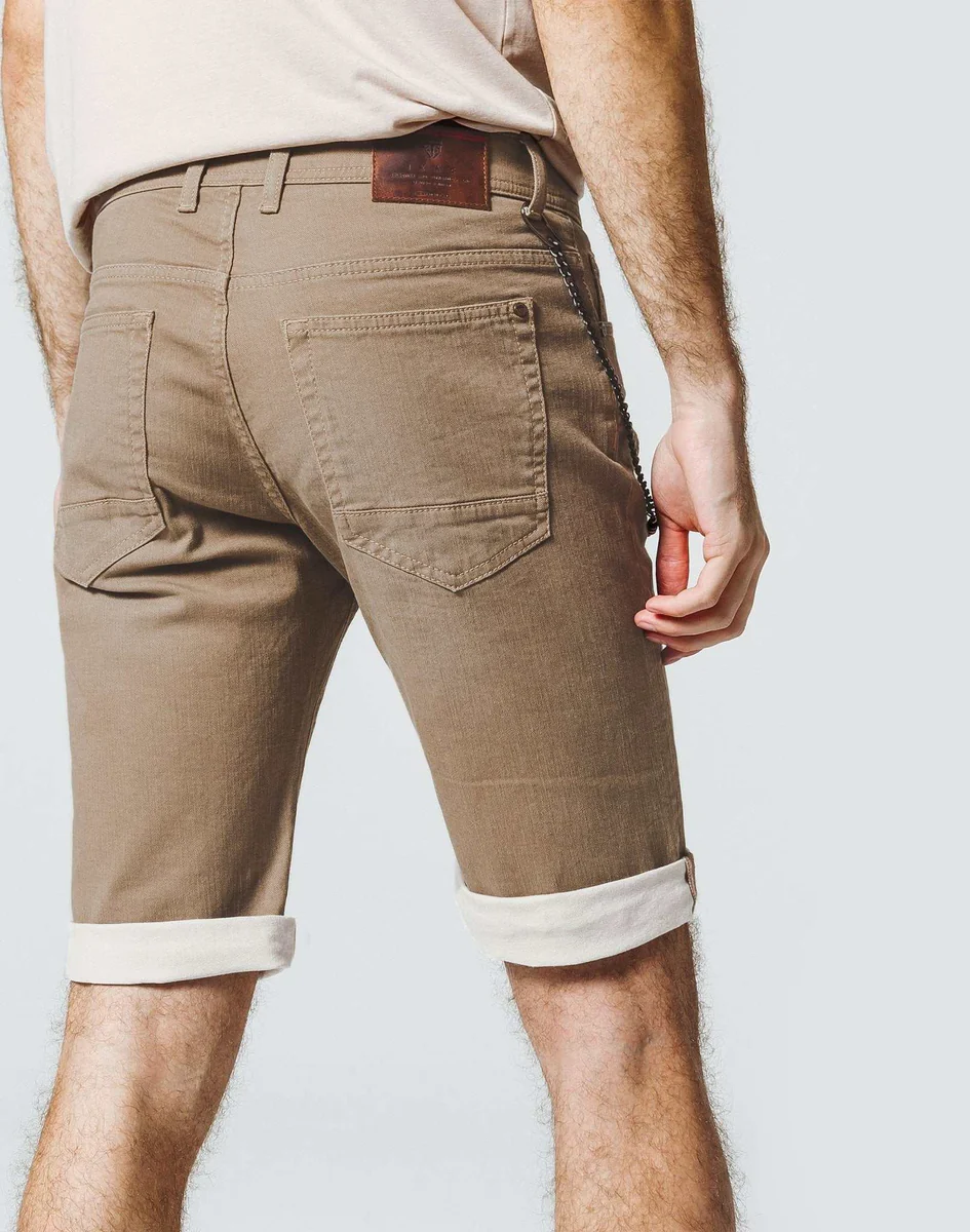 Bermuda Délavé en jean Beige