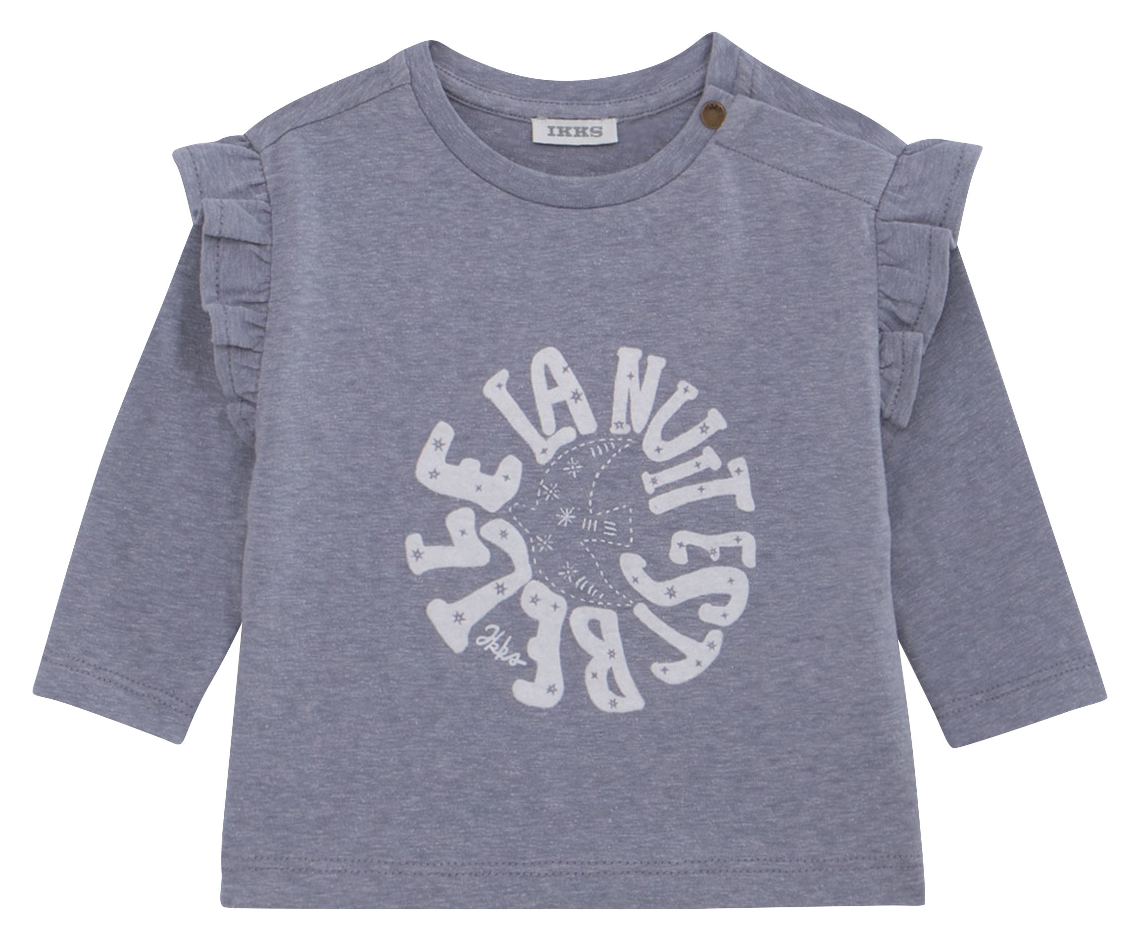 Tee-shirt manches longues en coton mélangé | Bleu
