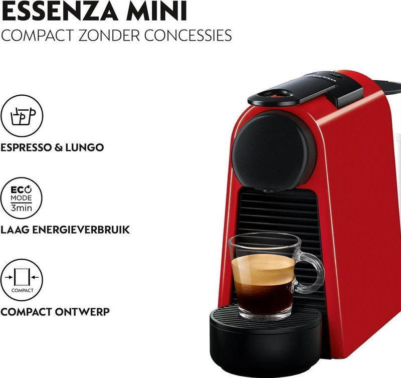 DeLonghi - Nespresso Essenza Mini - Koffiezetapparaat - Rood