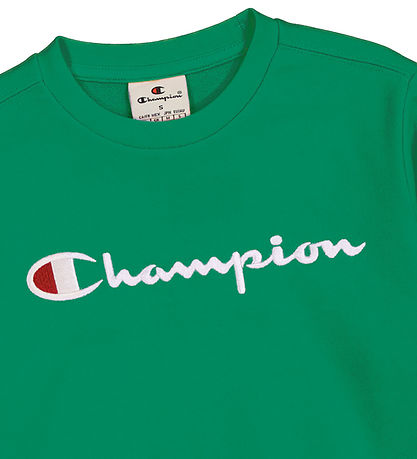 Champion Sweatshirt - Rundhalsausschnitt - Grün m. Logo