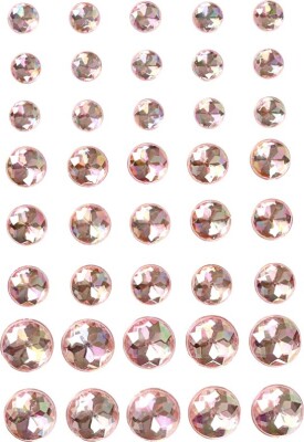 Rhinsten Klistermærker - Selvklæbende - Pink - Str. 6+8+10 MM - 40 Stk