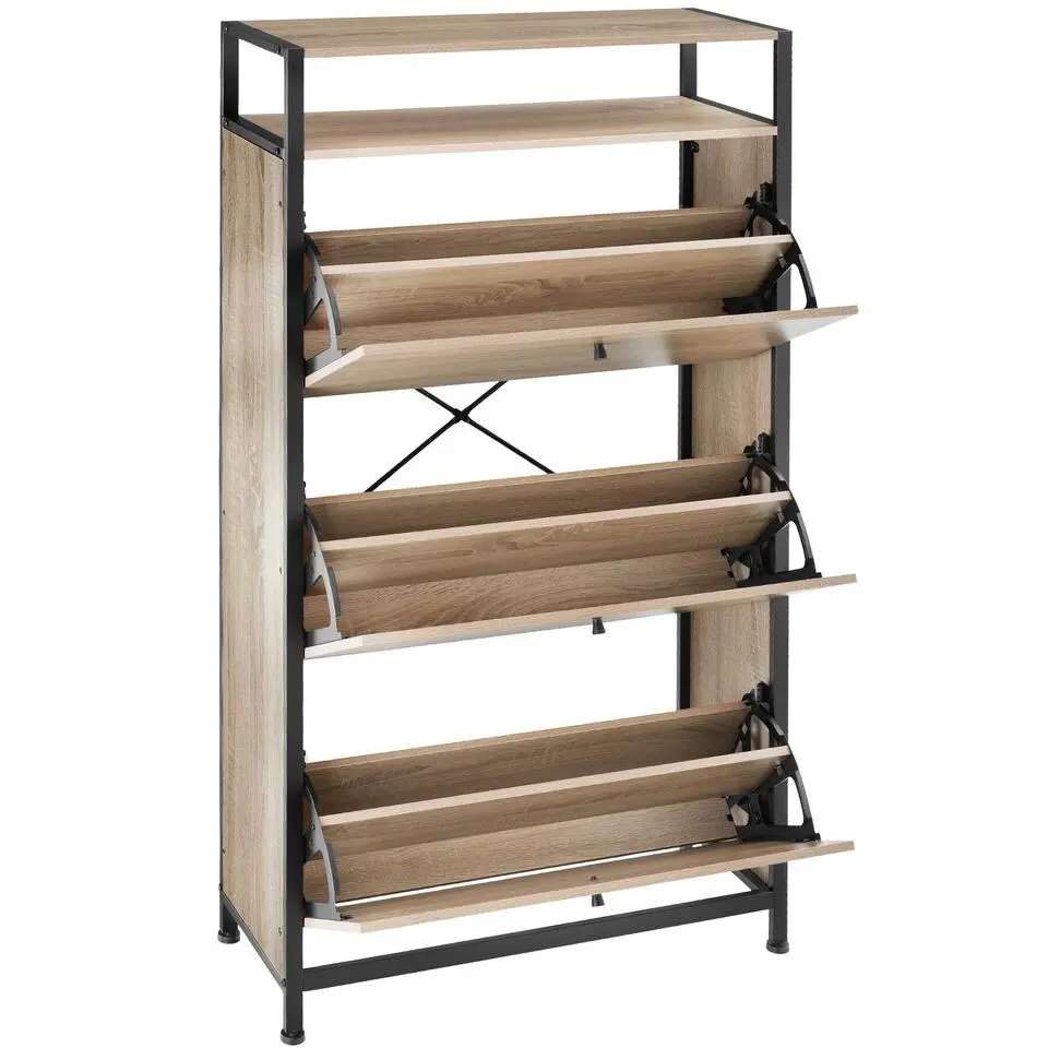 tectake Schoenenkast, Industrieel Licht Hout, Eiken Sonoma