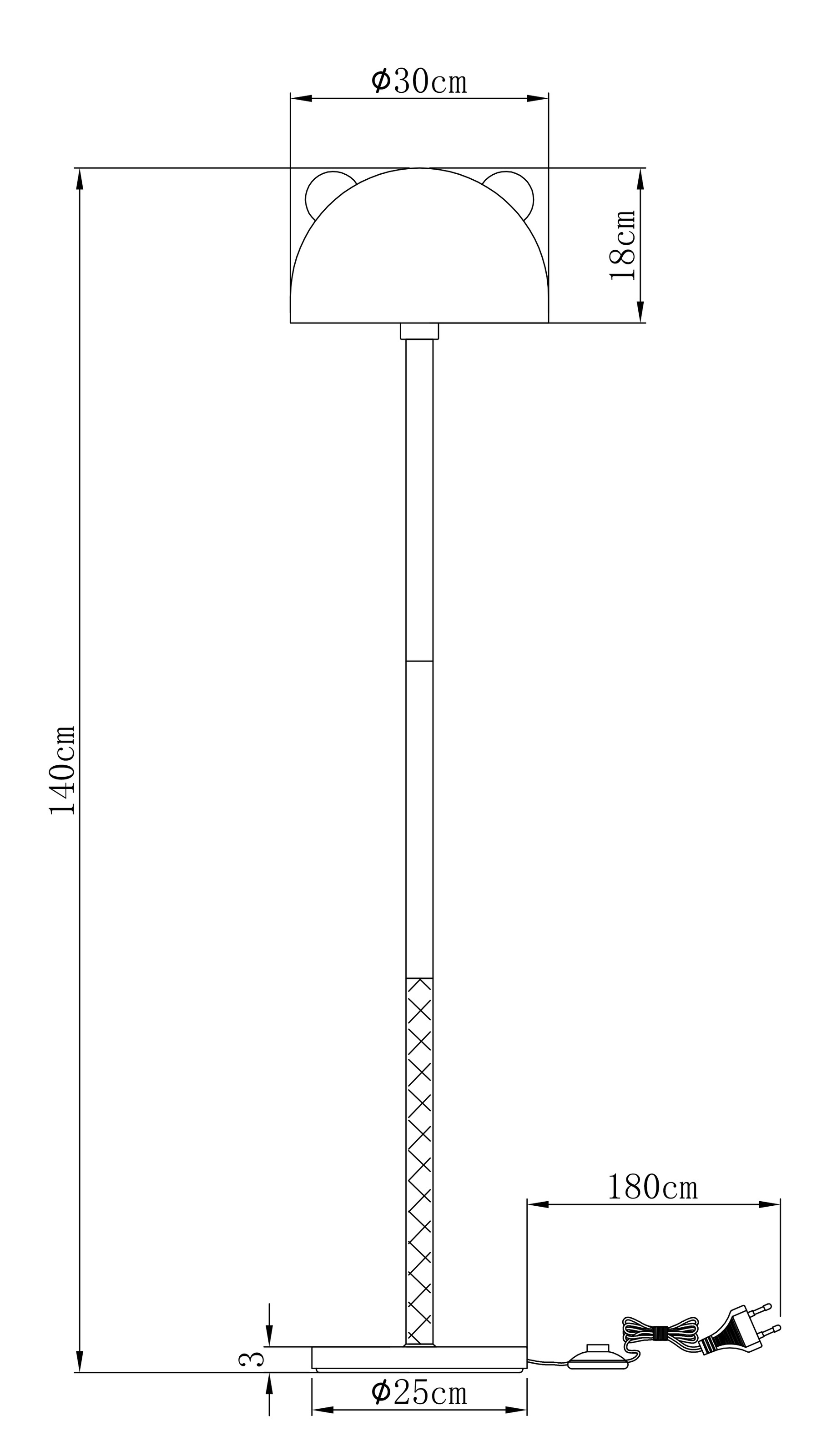 GOODproduct Stehlampe »Alinn« E27 1 Stk.