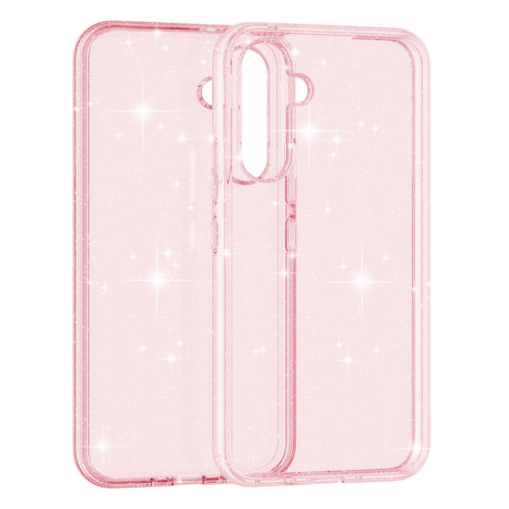 Samsung Galaxy A54 5G Hybrid Hardcase Schutzhülle im Glitzer Design - Pink / Transparent
