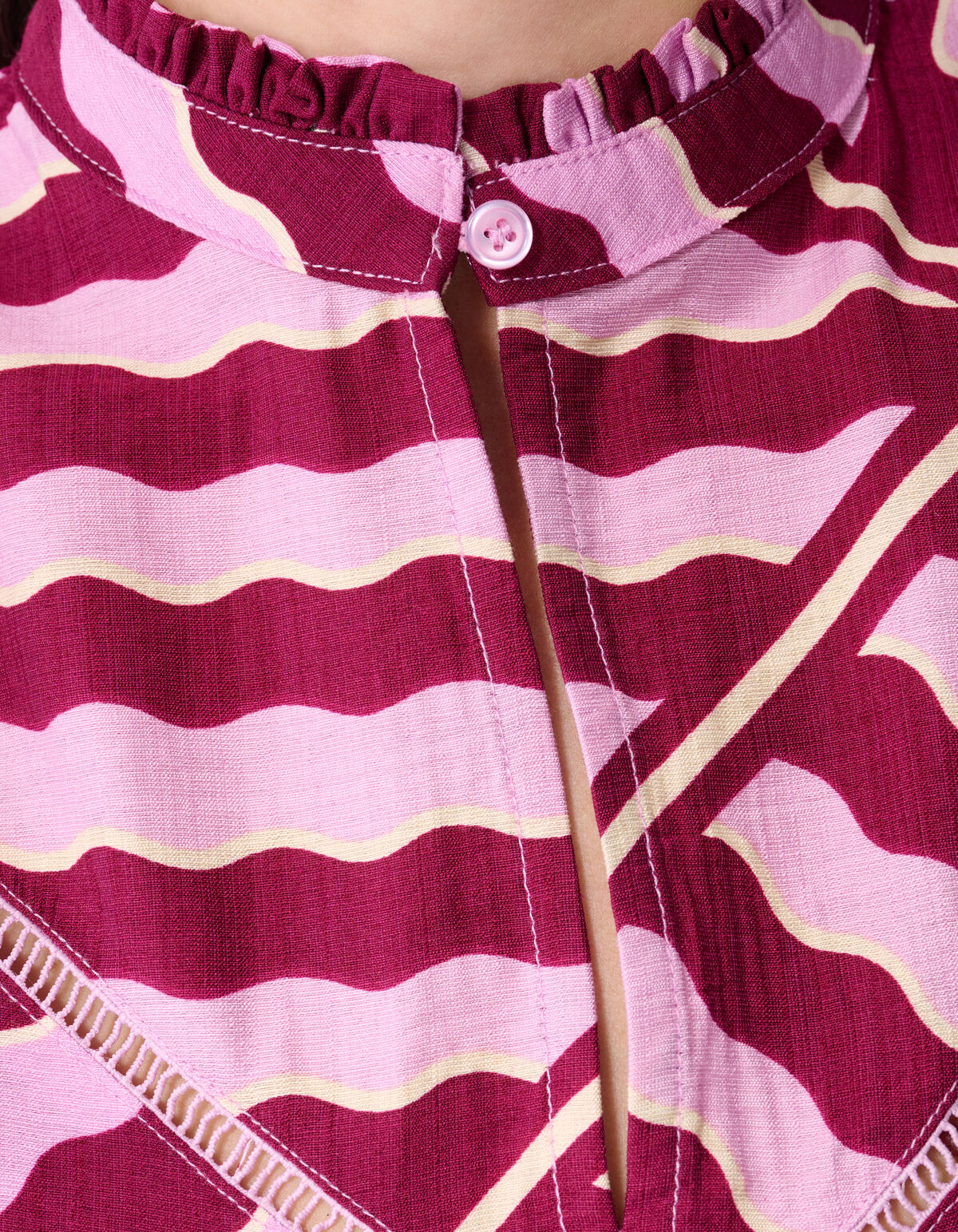 Wavy Printed Top Roze/Paars