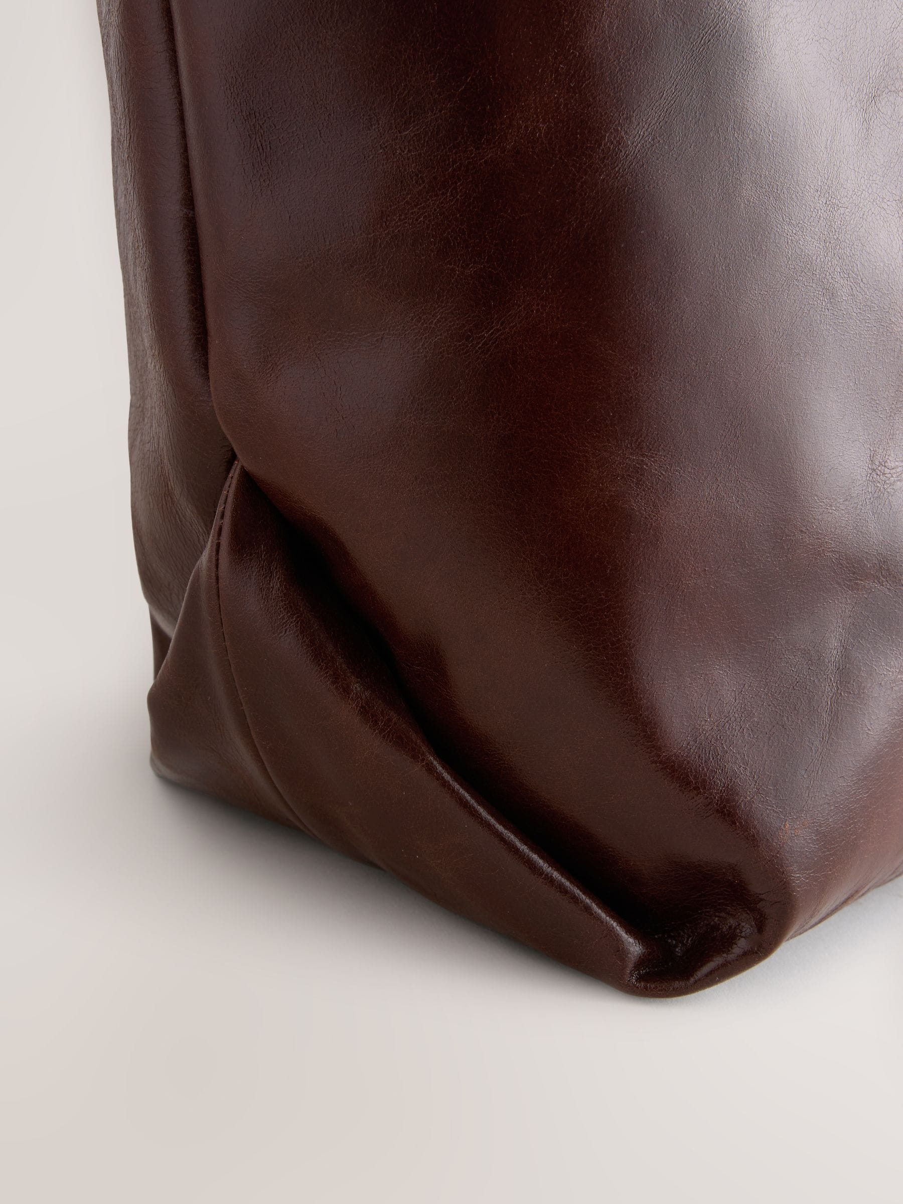 Chocoladebruin - N. Premium grote leren shopper