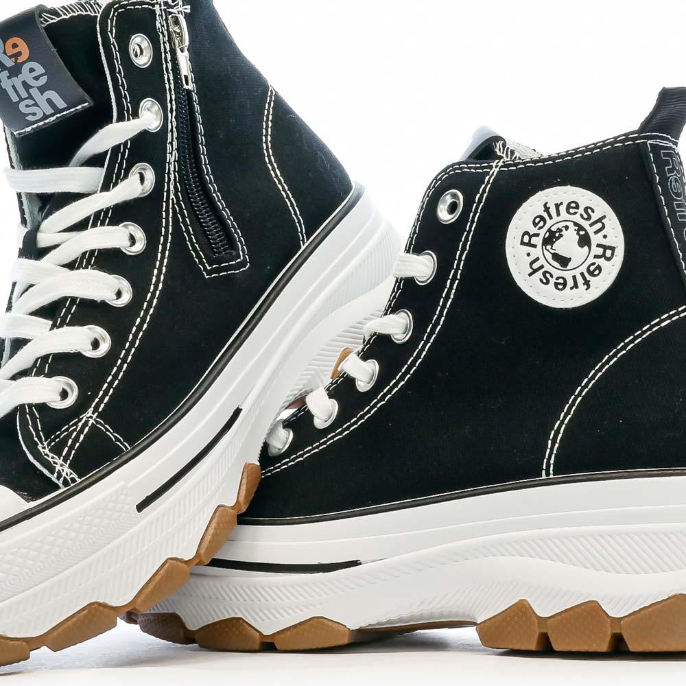Baskets Noires Femme Refresh Lona