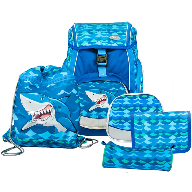 Funki Schulthek-Set, Flexy-Bag, Big Shark, 5-teilig