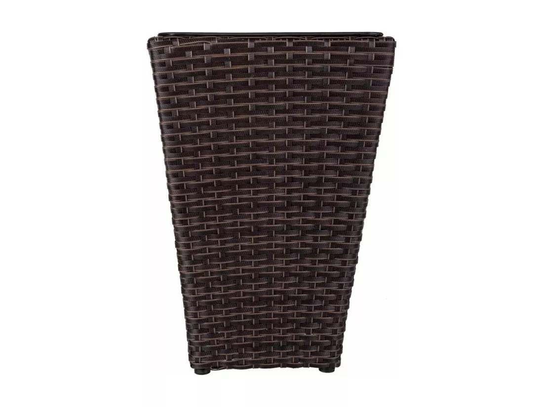 Cache-pot en rotin marron 28x28x40h