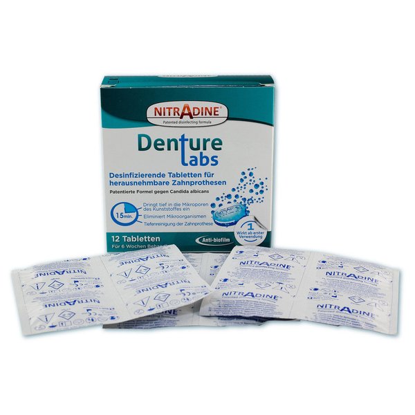 NitrAdine Denture Tabs – Desinfizierende Tabletten (32 Tabl.)