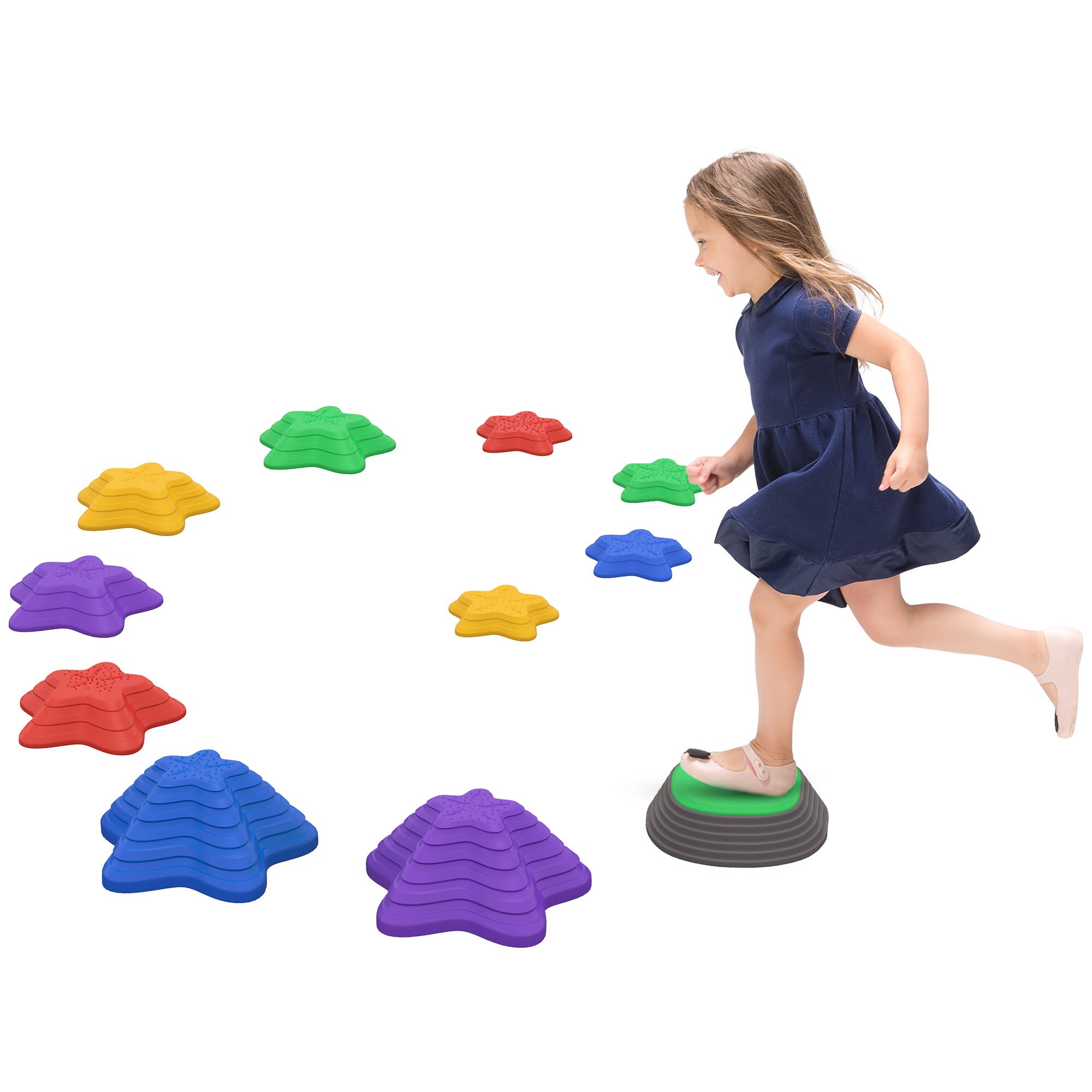 ZONEKIZ 11er Flusssteine-Set aus robustem Material bunt 36,5L x 36,5B x 16H cm