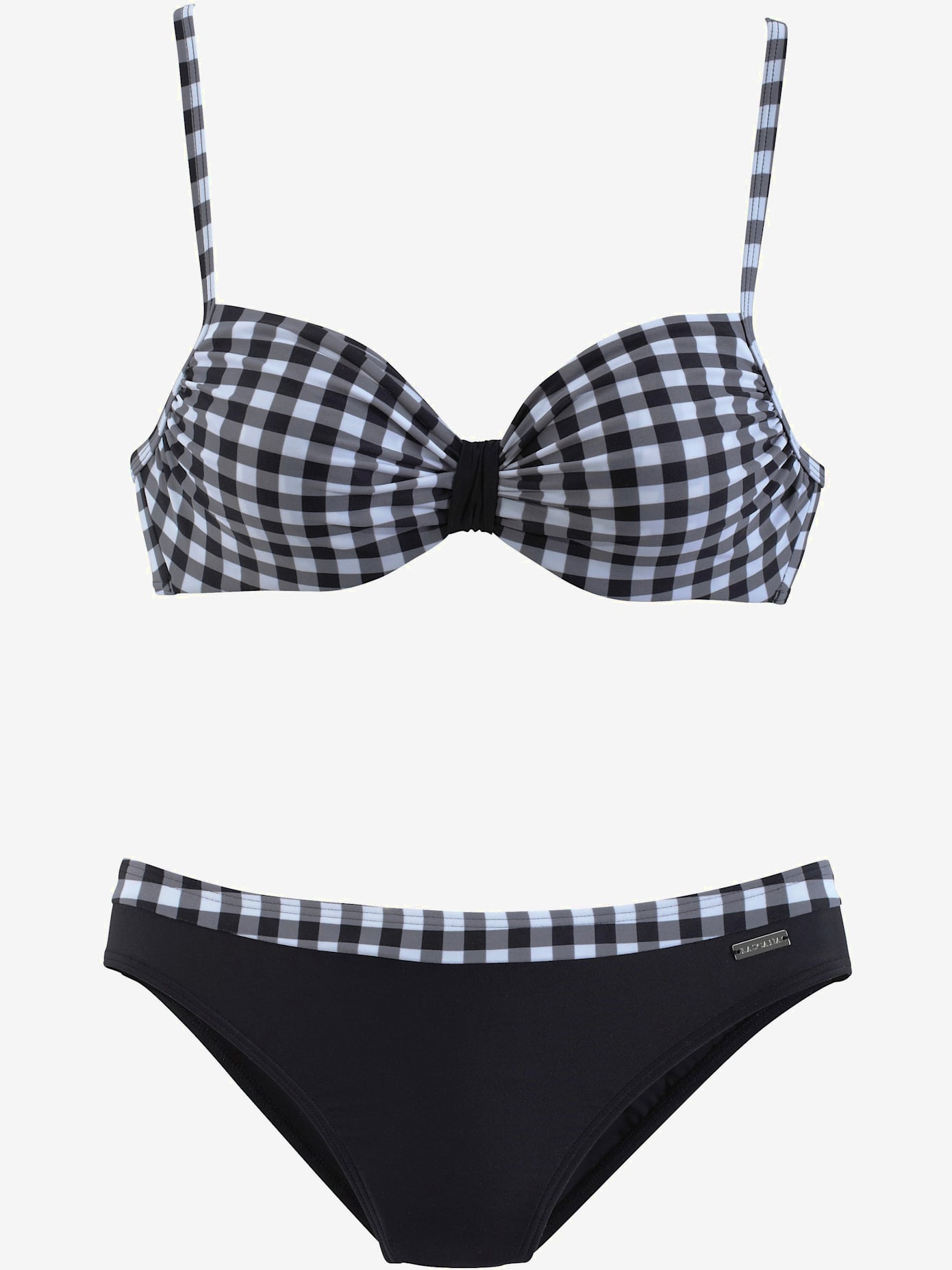 Maillot de bain à armatures motif à carreaux tendance