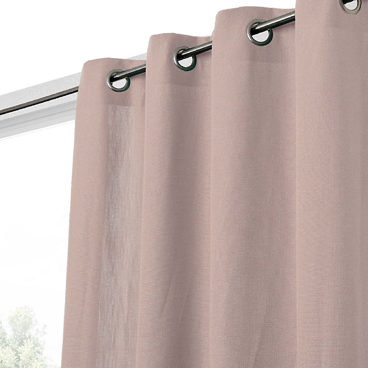 Rideau GoodHome effet lin rose H.260 x l.140 cm