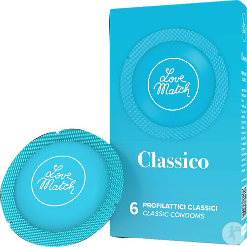 Love Match Préservatifs Classico 19,3cm x5,35cm Boîte 6 Pièces