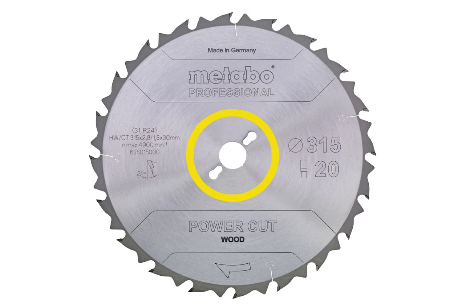 Metabo 628016000 Power Cut Cirkelzaagblad - 315 x 30 x 24T - HW / CT
