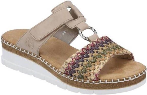 Rieker Kleurrijke Gevlochten Comfort Slipper Multicolor Dames