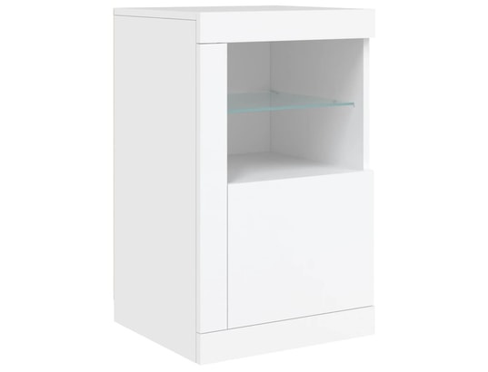 VIDAXL - Armoire de rangement Armoires latérales éclairage led 2 pcs blanc bois d'ingénier...