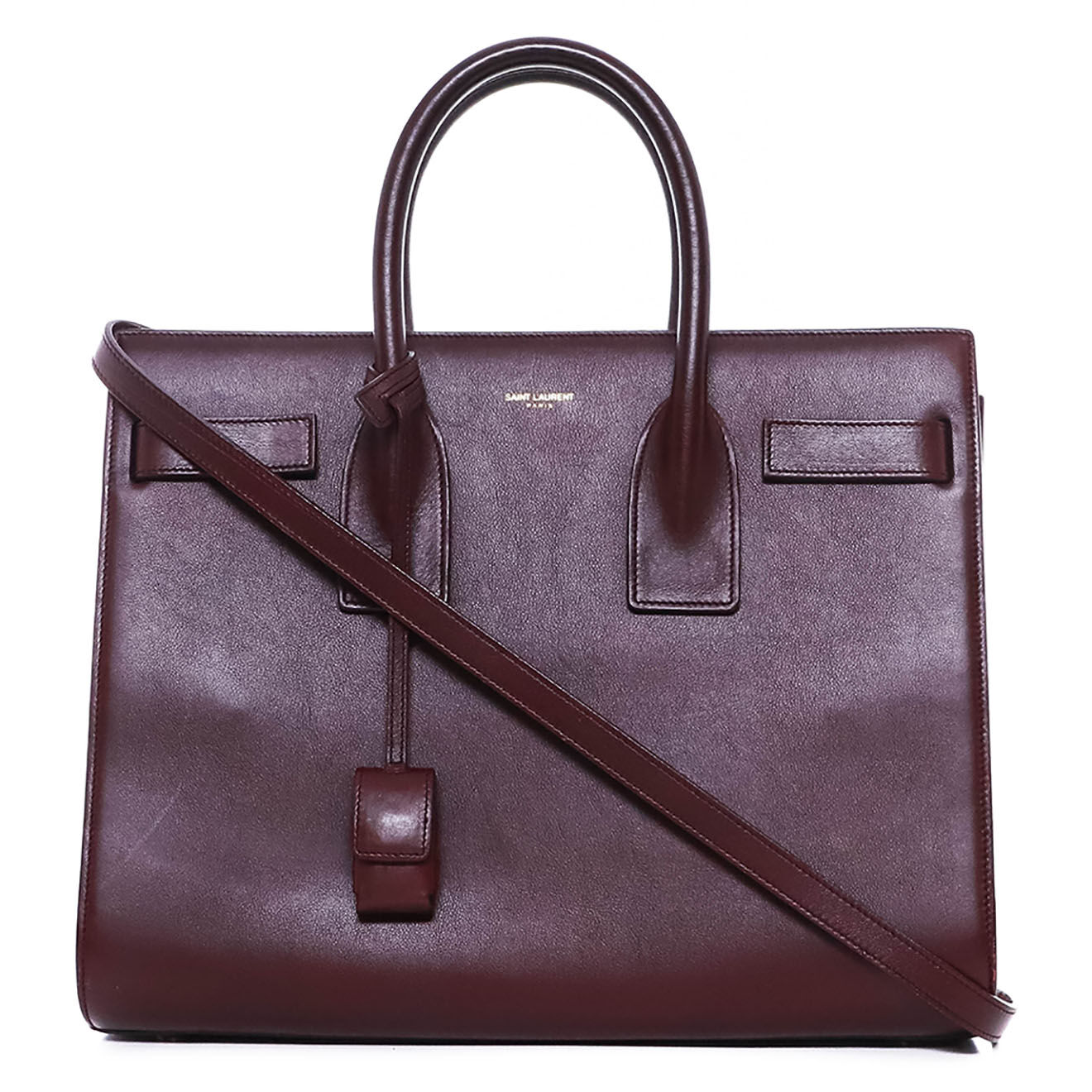 Saint Laurent Sac bandoulière Sac de jour Small en Cuir violet - Très bon état - L.32 cm