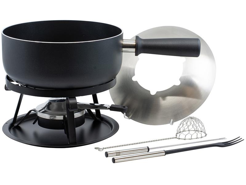 Kadastar Käsefondue-Set Royal 22 Teile, Schwarz Fondue-Set