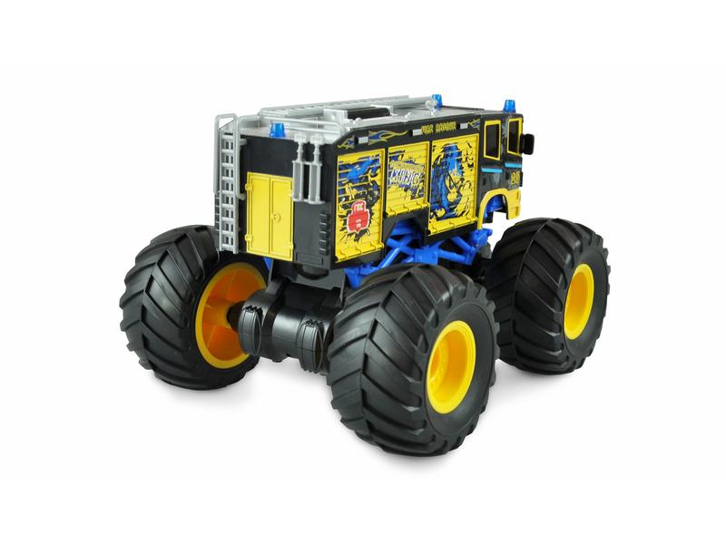 Amewi Monster Truck Feuerwehr Gelb, 1:18, RTR Ferngesteuerter Monstertruck