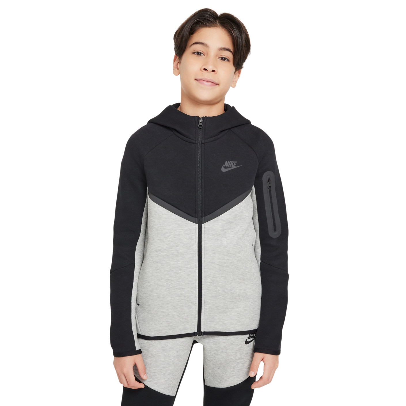 Nike Tech Fleece Sportswear Vest Kids Zwart Lichtgrijs Antraciet