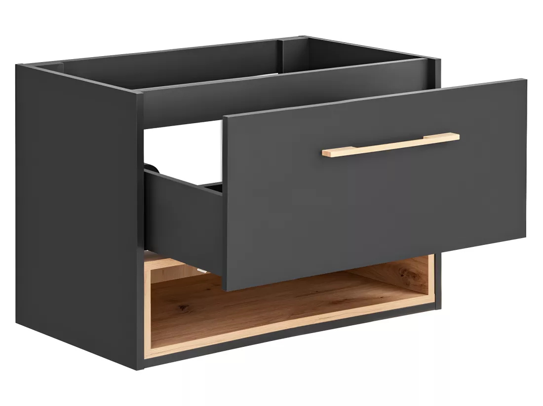 Meuble sous vasque suspendu anthracite - 80 cm - YANGRA