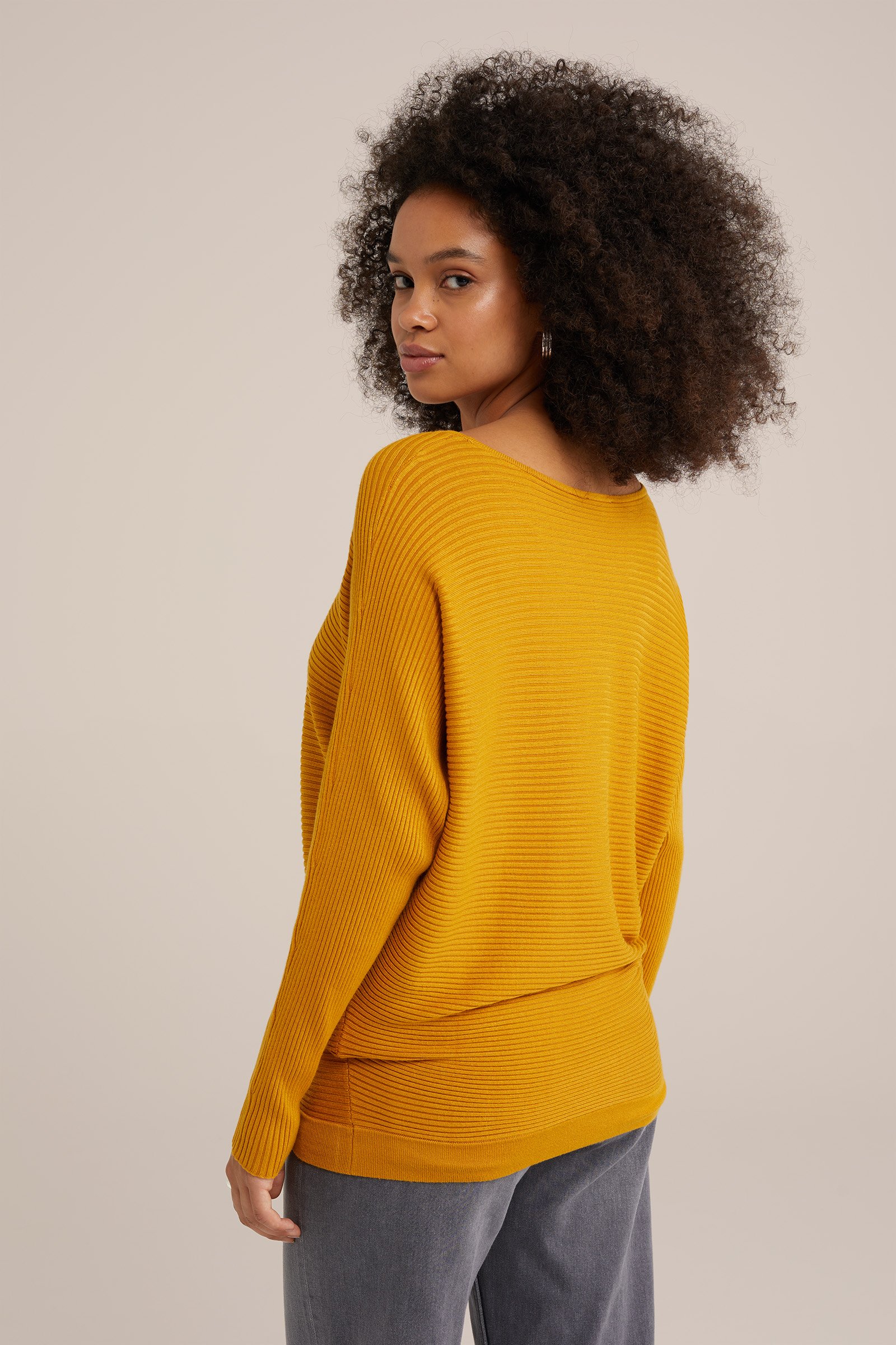 geribde trui WE Fashion Mosterdgeel